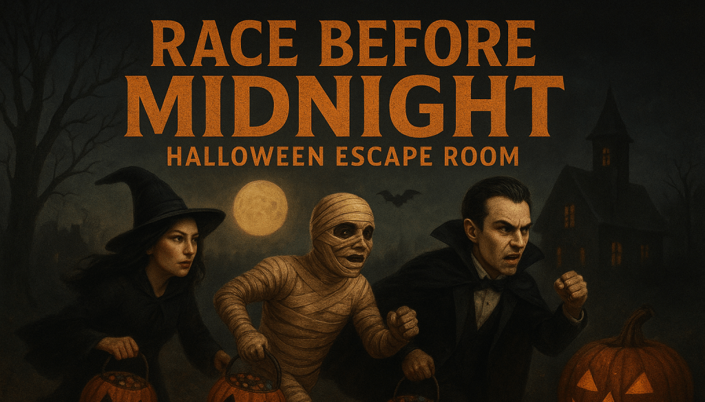 Race Before Midnight Halloween Competitive Escape Room Game