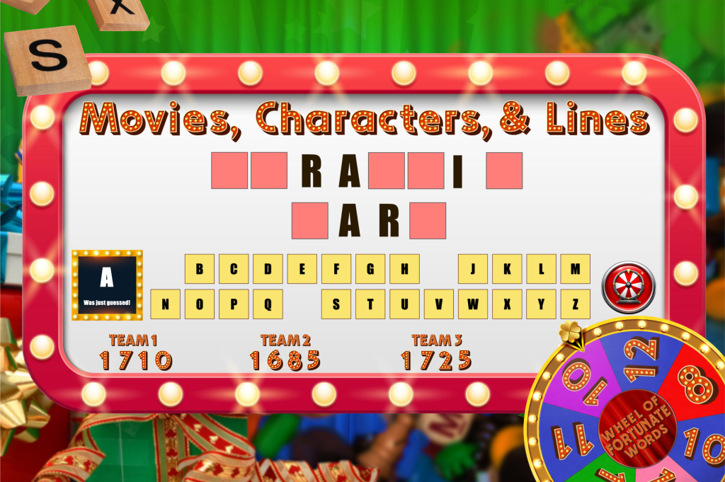 Wheel of Fortunate Words games support image team building virtual event